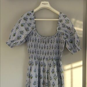 Hill House Home Blue Block Print Louisa Nap Dress XL